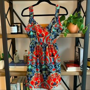 Bright Geometric Dress w/ Open Back